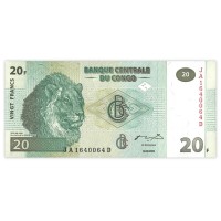 Банкнота Конго 20 франков 2003