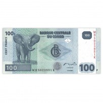Банкнота Конго 100 франков 2007