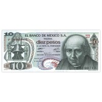 Банкнота Мексика 10 песо 1977