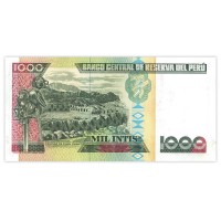 Банкнота Перу 1000 интис 1988