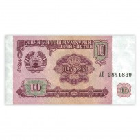 Банкнота Таджикистан 10 рублей 1994