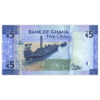 Банкнота Гана 5 седи 2017 60-летие Центрального банка в Гане
