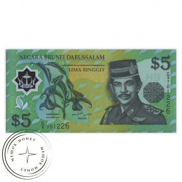 Бруней 5 ринггит 2002