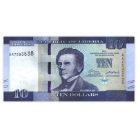 Либерия 10 долларов 2016