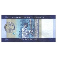Банкнота Либерия 10 долларов 2016