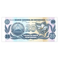 Банкнота Никарагуа 25 сентаво 1991