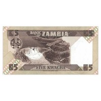 Банкнота Замбия 5 квача 1988