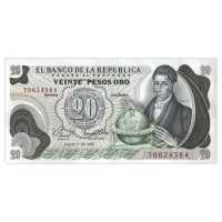 Банкнота Колумбия 20 песо 1982