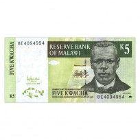 Банкнота Малави 5 квача 2005