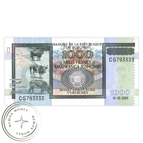Бурунди 1000 франков 2009 — 937033716