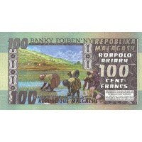 Банкнота Мадагаскар 100 франков 1974