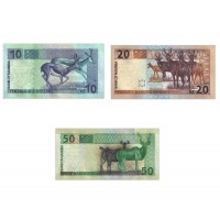 Банкнота Намибия набор 10, 20 и 50 долларов 2001