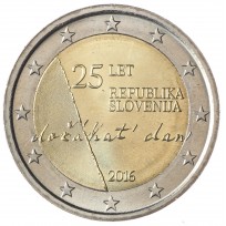 Монета Словения 2 евро 2016 Независимость