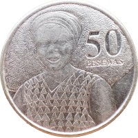 Монета Гана 50 песев 2007