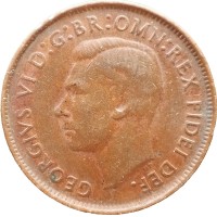 Монета Австралия 1/2 пенни 1949