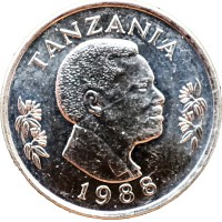 Монета Танзания 50 сенти 1988