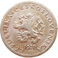 Монета Чехословакия 20 хеллеров 1926