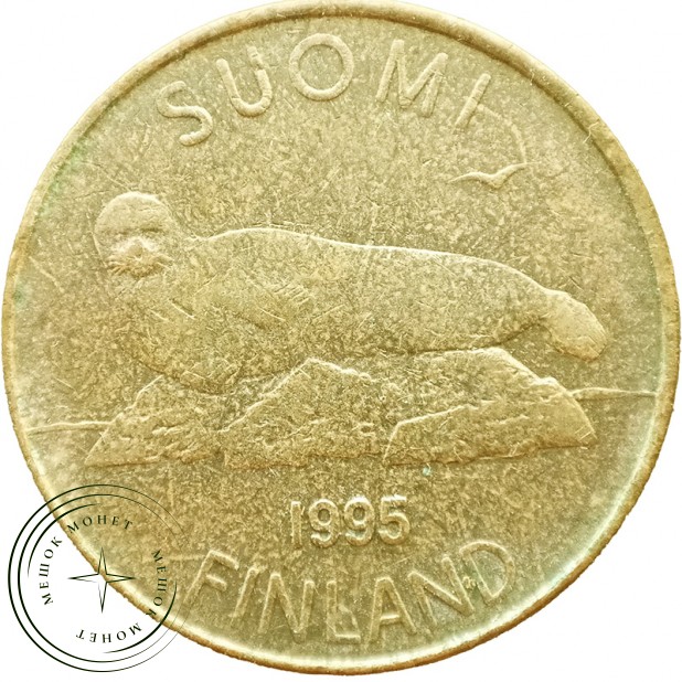 Финляндия 5 марок 1995 Тюлень Кувшинка