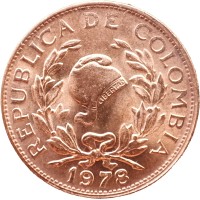 Монета Колумбия 5 сентаво 1978