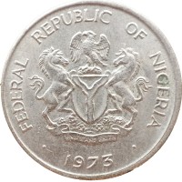 Монета Нигерия 10 кобо 1973