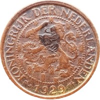 Монета Нидерланды 1 цент 1929