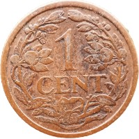 Монета Нидерланды 1 цент 1916