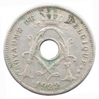 Монета Бельгия 5 сентим 1922
