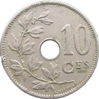 Монета Бельгия 10 сентим 1904