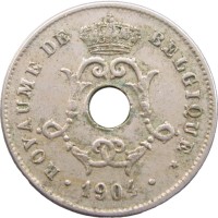 Монета Бельгия 10 сентим 1904