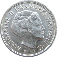 Монета Дания 1 крона 1979