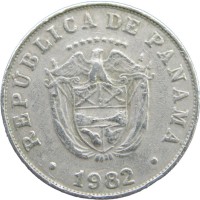 Монета Панама 5 сентесимо 1982
