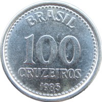 Монета Бразилия 100 крузейро 1985