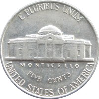Монета США 5 центов 1963
