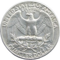 Монета США 25 центов 1967