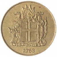 Монета Исландия 1 крона 1963