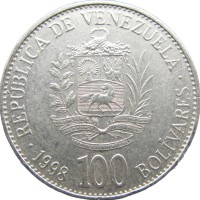 Монета Венесуэла 100 боливар 1998
