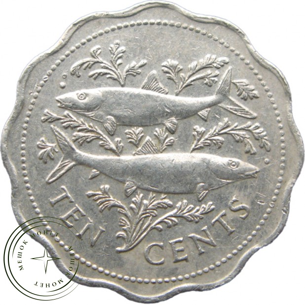 Багамы 10 центов 1989