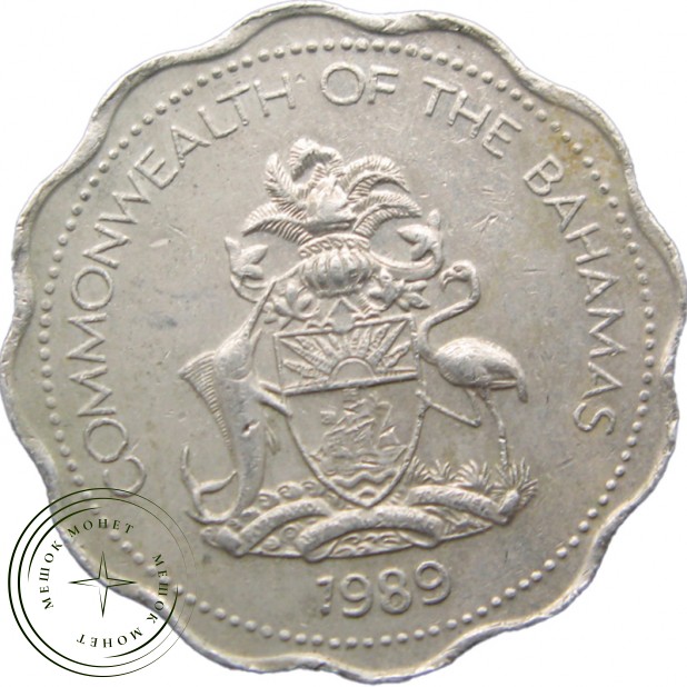 Багамы 10 центов 1989