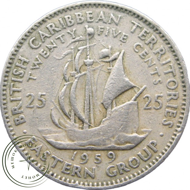 Карибы 25 центов 1959