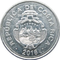 Монета Коста-Рика 10 колон 2016