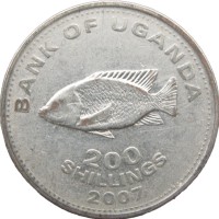 Монета Уганда 200 шиллингов 2007
