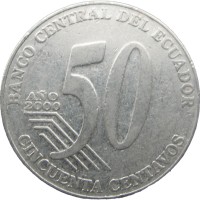 Монета Эквадор 50 сентаво 2000