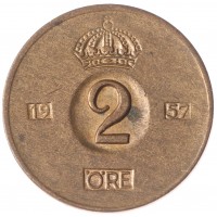 Швеция 2 эре 1957