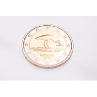 Монета Латвия 2 евро 2015 Чёрный аист
