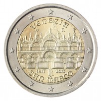 Монета Италия 2 евро 2017 собор Святого Марка в Венеции