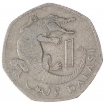Монета Гамбия 1 даласи 1998