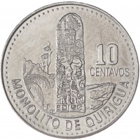 Монета Гватемала 10 сентаво 2009