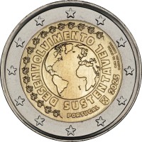 Монета Португалия 2 евро 2025 Устойчивое развитие
