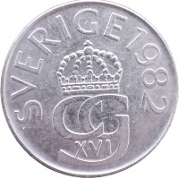 Монета Швеция 5 крон 1982