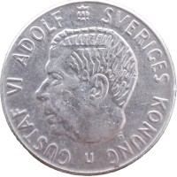 Монета Швеция 1 крона 1969